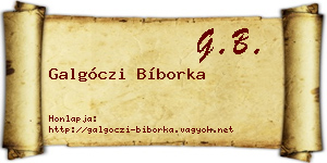Galgóczi Bíborka névjegykártya